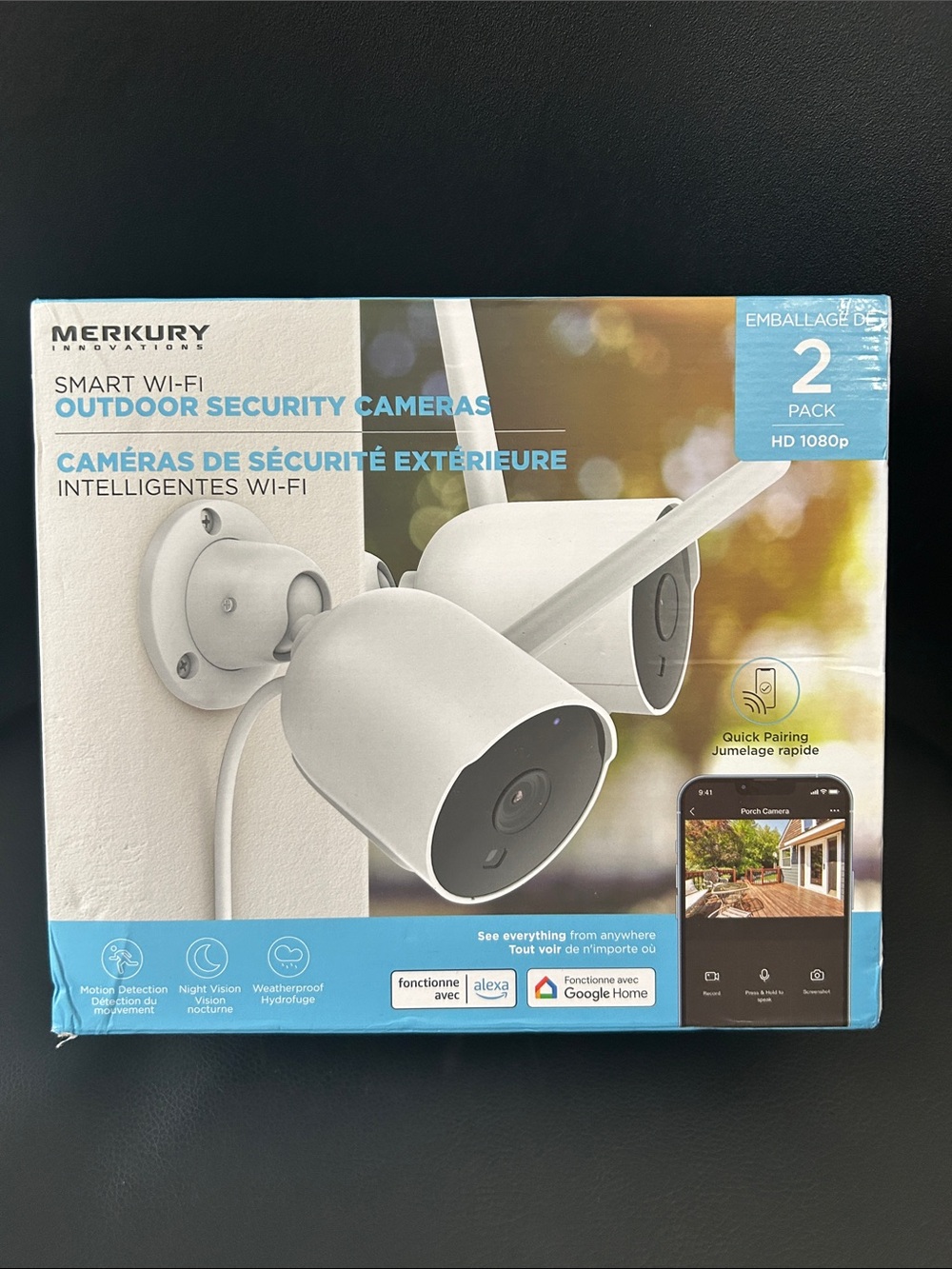 NEW 🆕 Merkury Innovations Smart Wi‑Fi Outdoor Security Cameras - White (2 Pack)